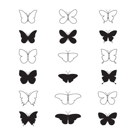 Vector Illustration Of Butterfly Icon Set On White Background 558997