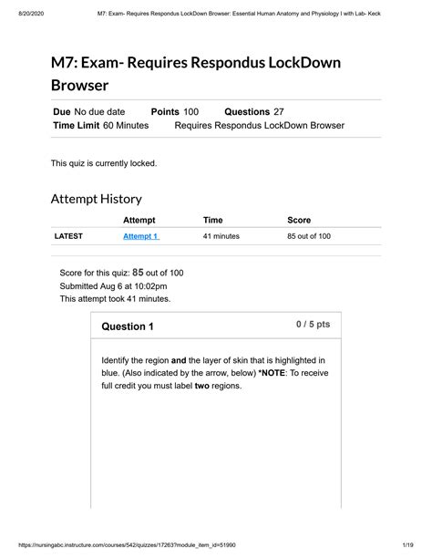 SOLUTION M7 Exam Requires Respondus Lockdown Browser Essential Human