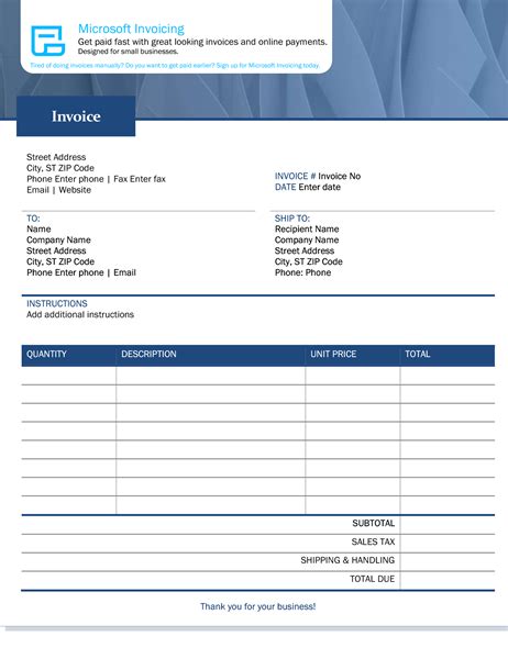 invoice templates  printable docs xlsx  formats samples