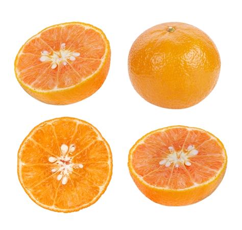 Fruta Naranja Aislada En Blanco Foto Premium