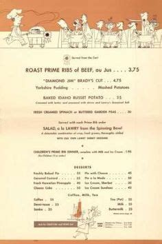 Rib roast with horseradish sauce. Sambo's kids menu 1973 - I remember this, but where was there a Sambo's in our area? | Way back ...