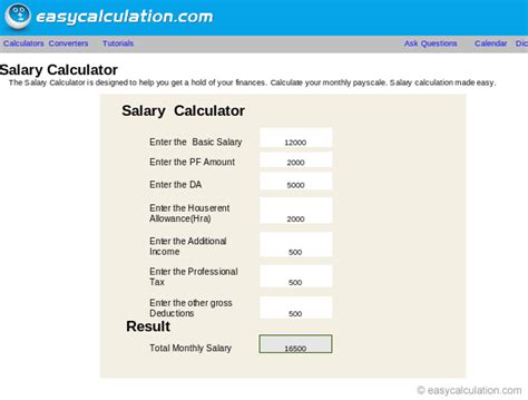 Wages And Salary Calculator