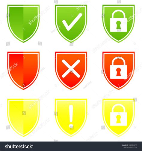 Shields Check Marks Over White Background Stock Vector Royalty Free