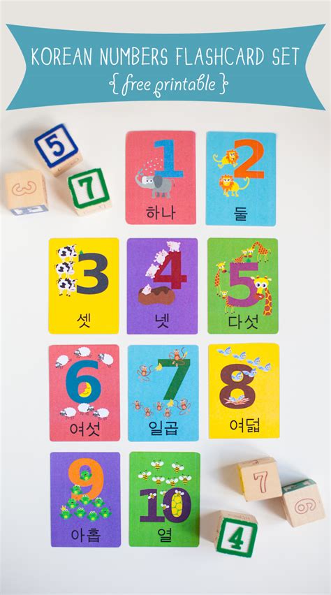 Sino korean and native korean. Korean Numbers Flashcard Printable | Gus on the Go ...