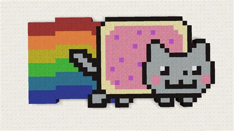 Minecraft Pixel Art Grid Nyan Cat Nyan Cat Graphing Pixel By