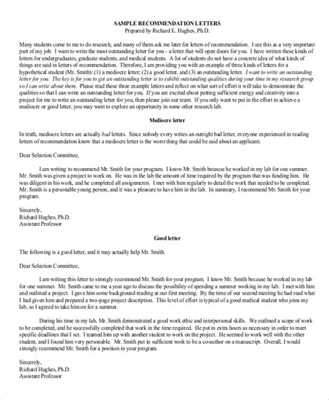 Free 7 Sample Letter Of Recommendation Format In Ms Word