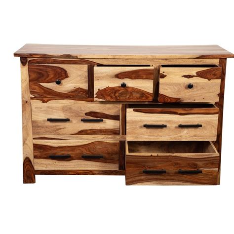 Kalispell Solid Sheesham Wood 7 Drawer Dresser Homesquare