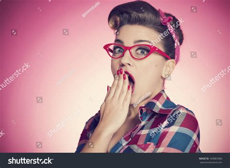 Portrait Shocked Pinup Girl Stock Photo 169887680 Shutterstock