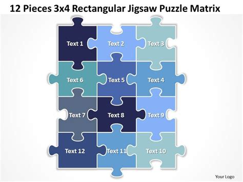 Yo'u can download the finished slide by clicking the image (an. 12 Pieces 3x4 Rectangular Jigsaw Puzzle Matrix Powerpoint ...