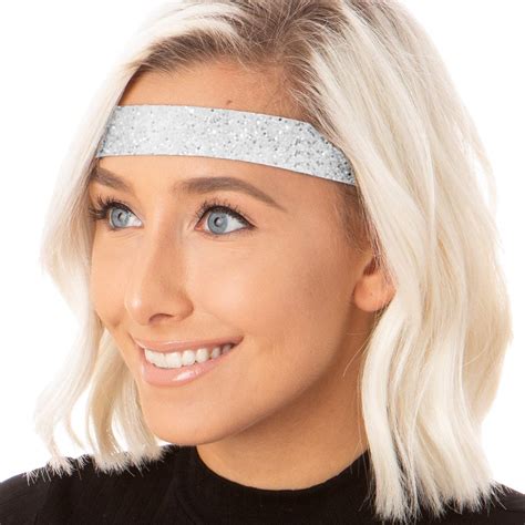 Hipsy Adjustable Non Slip Wide Bling Glitter Headband For