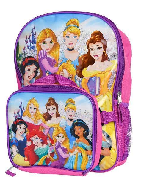 Disney Princess Backpack 16 W Detachable Insulated Lunch Bag