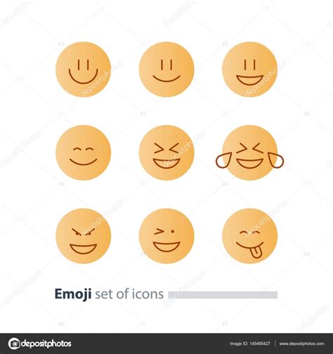 iconos emoji símbolos emoticones signos de expresión facial diseño minimalista vector de