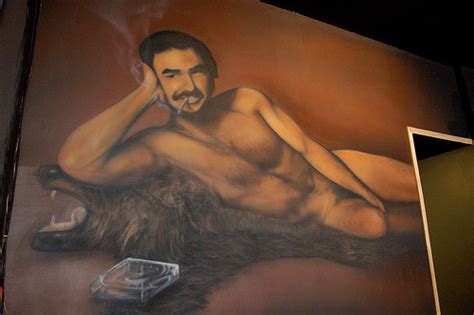 Thommy Browne This Mural Of A Nude Burt Reynolds Lying On A Bear