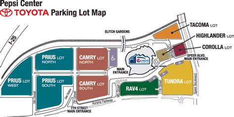 Pepsi Center Parking Map Stadium Parking Guides