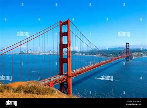 Golden Gate Bridge And San Francisco Skyline Stock Photo Alamy