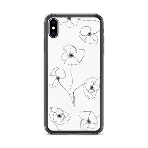 Line Art Flower Phone Case Handmade Line Art Phone Case Etsy