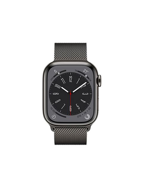 apple watch series 8 gps cellular 41mm graphite stainless steel case with graphite milanese loop