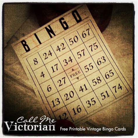 Printable Vintage Bingo Cards Call Me Victorian