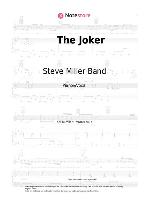 Steve Miller Band The Joker Sheet Music For Piano With Letters