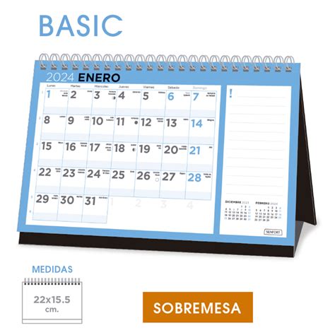 Calendario Sobremesa Basic 22 X 15 5 Cm Calendarios Calendarios