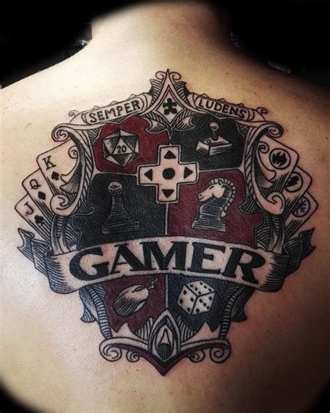 My Second Tattoo Gamers Crest On The Back Nerdy And I Like It P