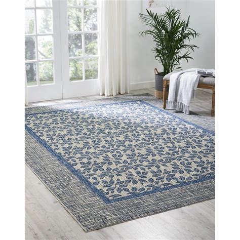 In a bedroom, the rug should be at least large enough so that standard rug sizes. Nourison Garden Party Floral Indoor/Outdoor Area Rug ...