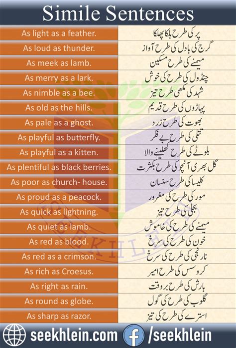 English To Urdu Simile Sentences Seekhlein