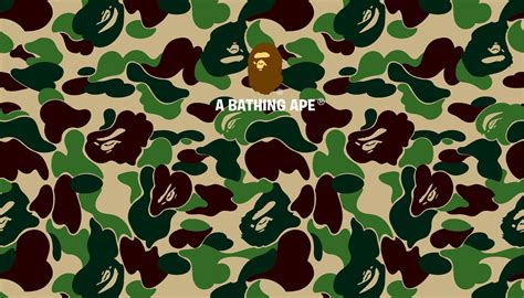 A Bathing Ape Camo Pattern With The Words Bathing Ape On It