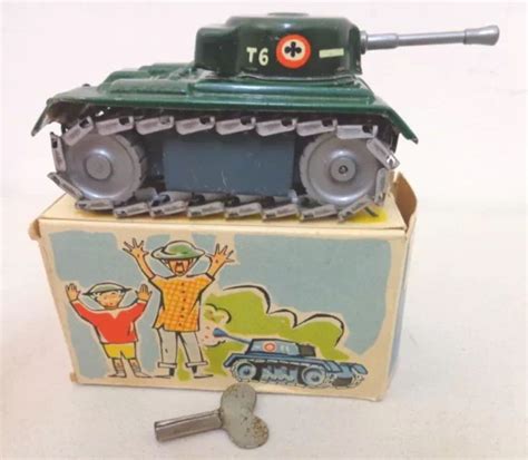 1950s Arnold Tin Windup Toy T6 Army Tank In Box Western Germany Tank