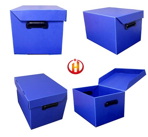 Foldable Coroplast Corrugated Plastic Storage Box With Lid Top 5
