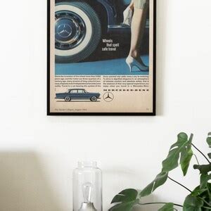 Mercedes Benz 1962 Werbeplakat 60er Stil Print Vintage Design Poster