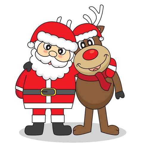 Santa Claus And Reindeer Clipart / Reindeer Clipart Drawing Of Santa Claus With Reindeer Png ...