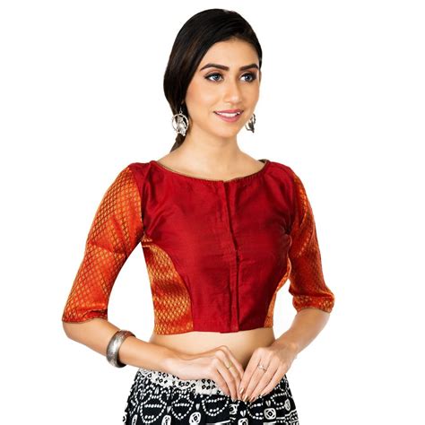 Red Zari Readymade Blouses 3 4th Sleeve At Rs 500piece In North 24 Parganas Id 23255965930