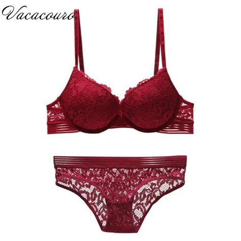 Krastmoon Sexy Women Full Lace Bra Sets Underwire 34 Cup Lingerie Set Comfortable Underwear
