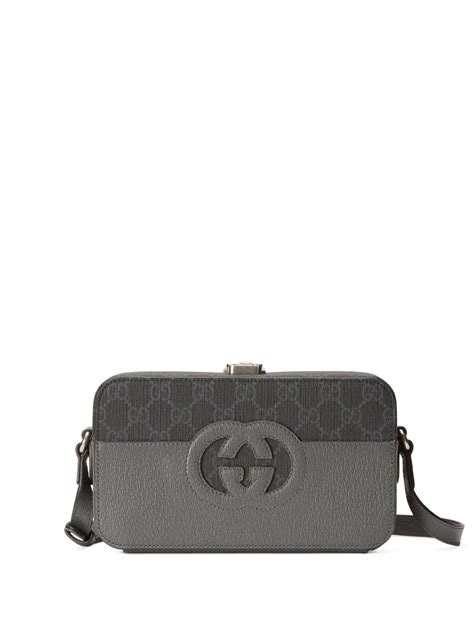 Gucci Gg Canvas Messenger Bag In Grey Modesens