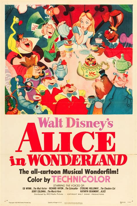 Alice In Wolderland Original Poster Alice In Wonderland Poster