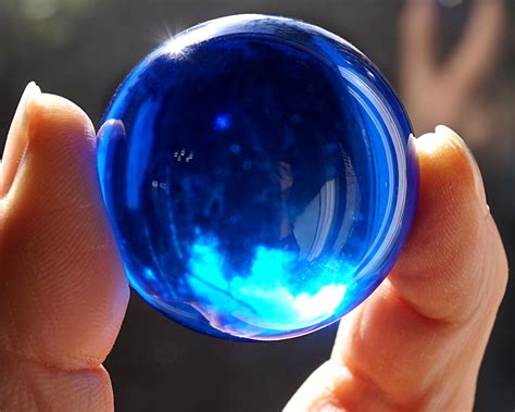 Huge Glass Ball 39mm 1 1 2 Large Blue Marble Big Glass Etsy Glass Marbles Glass Ball Marble