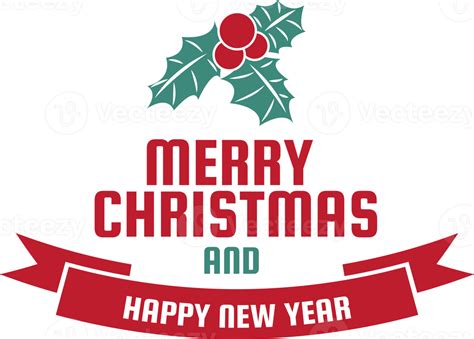Merry Christmas And Happy New Year Lettering And Quote Illustration