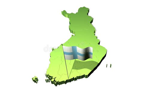 Karte Und Markierungsfahne Von Finnland Stock Abbildung Illustration