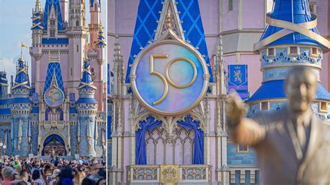 Detailed Look At Disney World 50th Anniversary Crest On Cinderella Castle