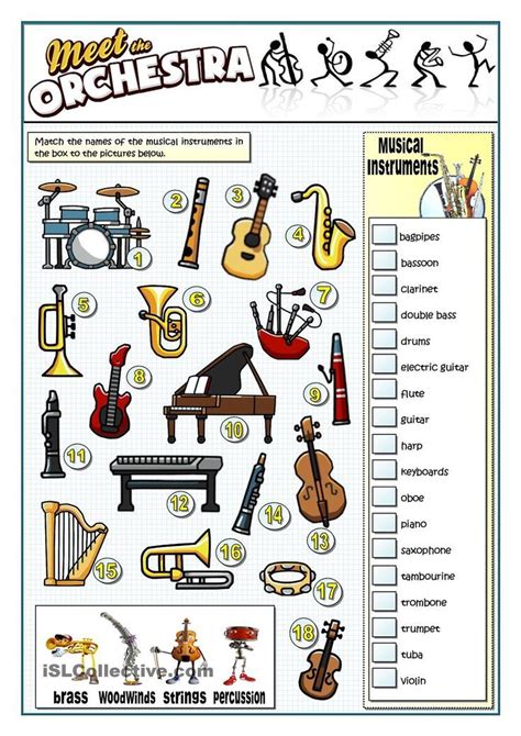Meet The Orchestra Music Classroom Music Worksheets Music