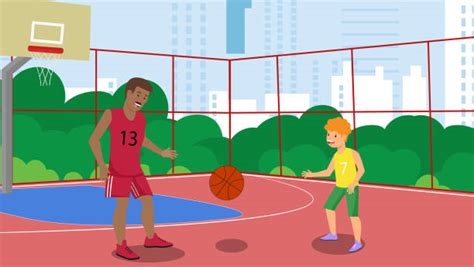 father and son playing basketball illustrations royalty free vector graphics and clip art istock