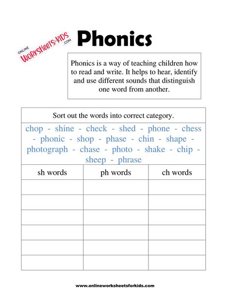 Phonics Worksheets 8
