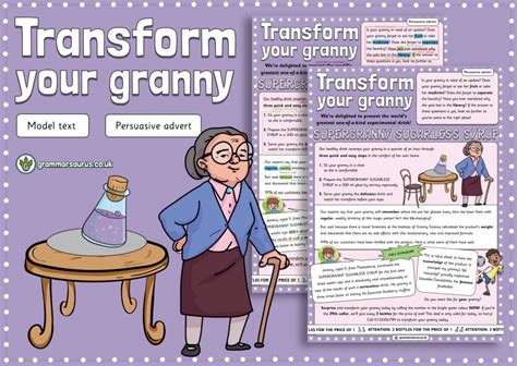 Year 3 Model Text Persuasive Advert Transform Your Granny Gbsct P3 Grade 2 And 2nd Class