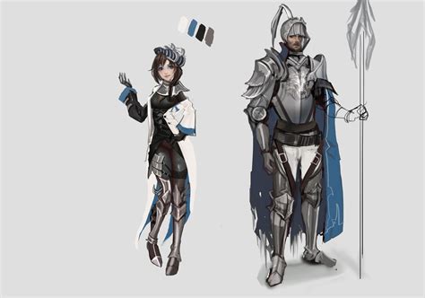 Artstation Knights Outfit Concept Variations Yujin Jung Sangrde