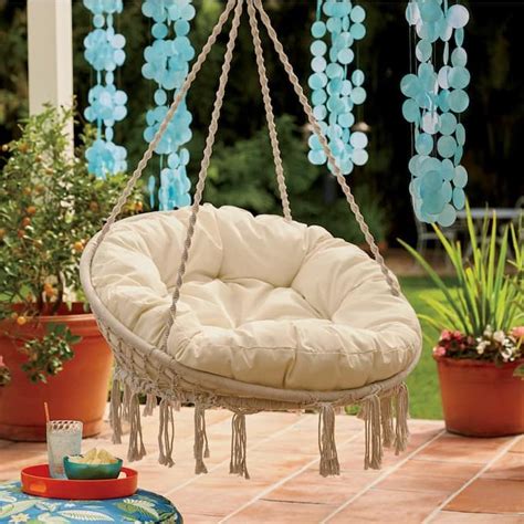Round Hanging Chair With Cushion From Country Door Hanging Chair
