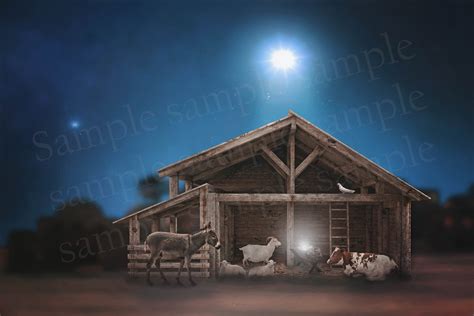 Christmas Backdrop Digital Background Nativity Instant Download