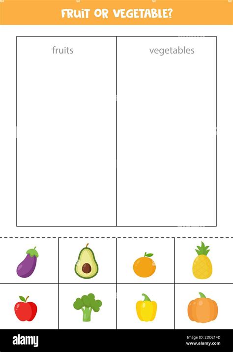 Fruits Or Vegetables Sorting Game For Preschool Kids Educational