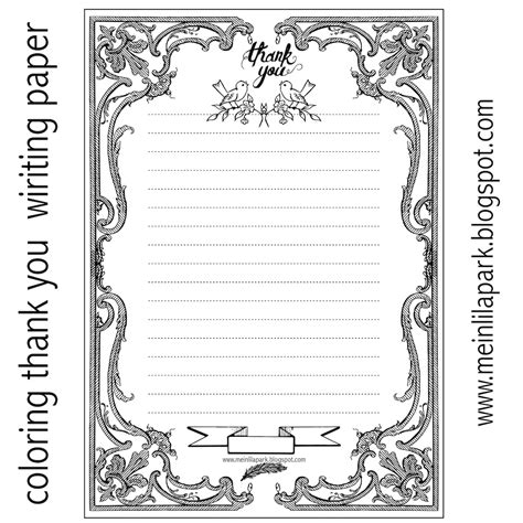 Print off the thank you card on colored paper of your choice and add a little bit of your own flourish with anything from your kids' colored pencils to some glitter pens. Free printable thank you writing paper - ausruckbares Briefpapier - freebie | MeinLilaPark