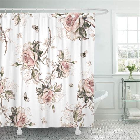 Ksadk Watercolor Colorful Flower Rose Pattern Bumble Bee Pink Shower